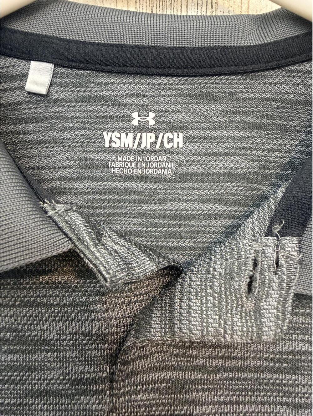 Under Armour Boys Youth Small Gray Polo Shirt Performance Short Sleeve - Picture 3 of 5